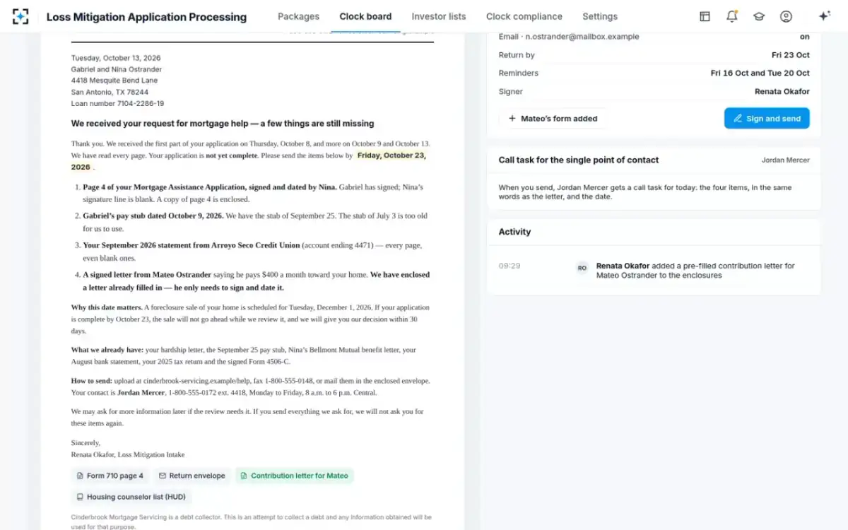 Loss Mitigation Application Processing — The missing-items letter