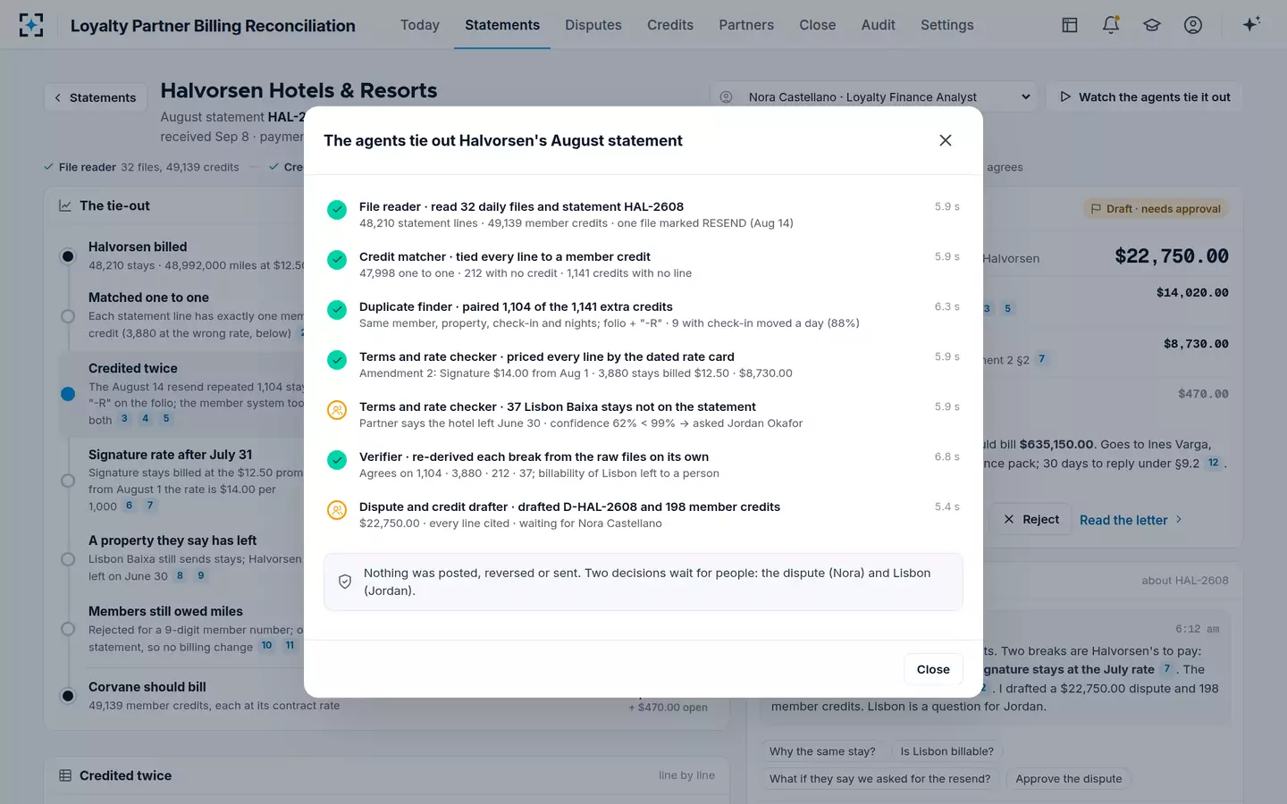 Loyalty Partner Billing Reconciliation — Agents at work
