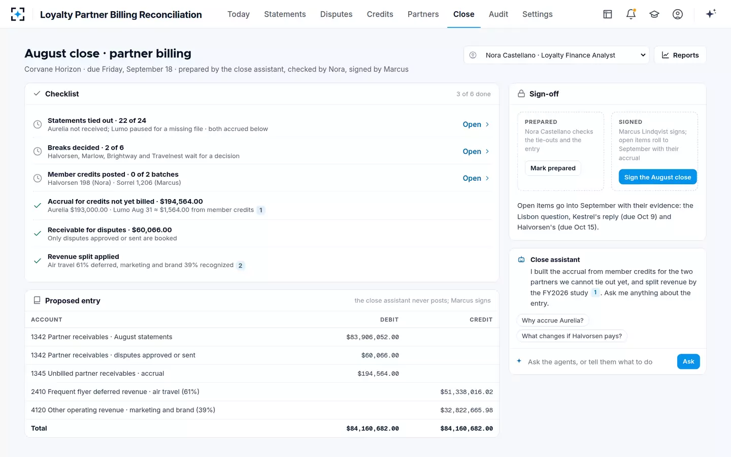 Loyalty Partner Billing Reconciliation — The month-end close