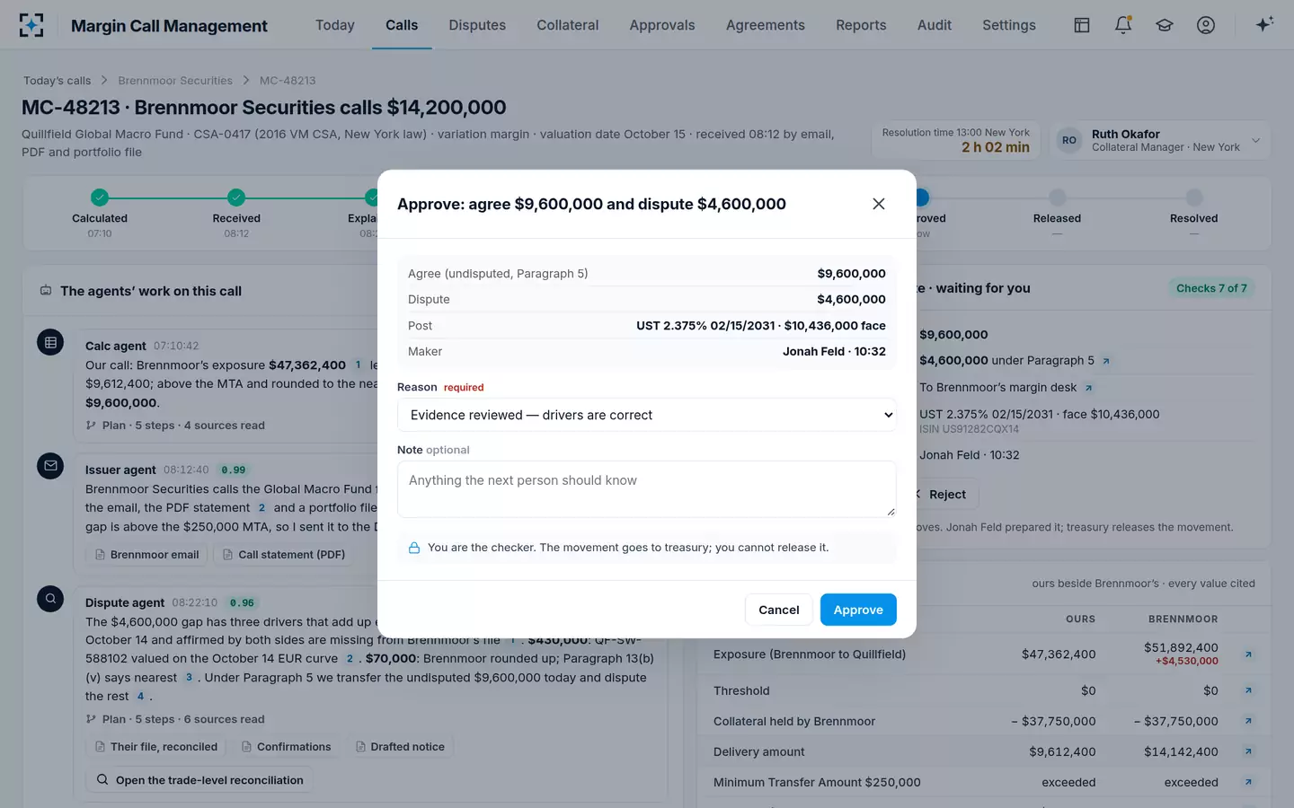 Margin Call Management — Approve with a reason