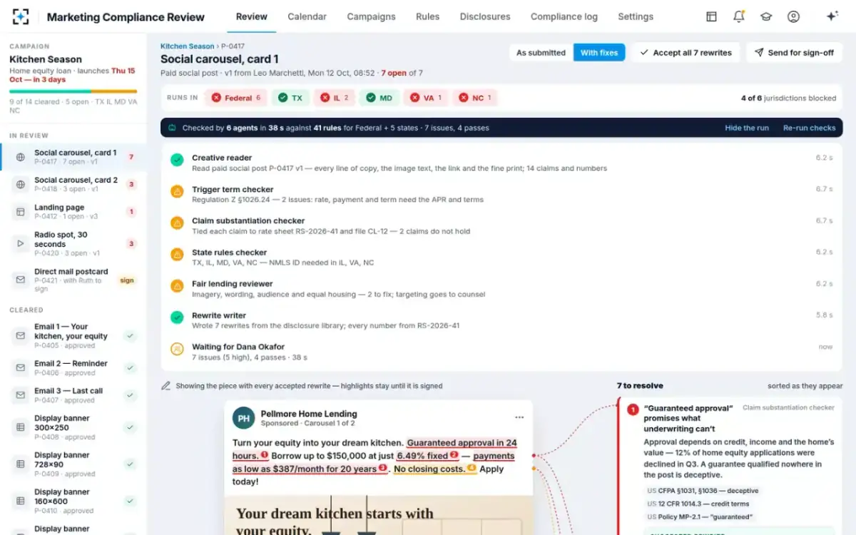 Marketing Compliance Review — The agents’ run