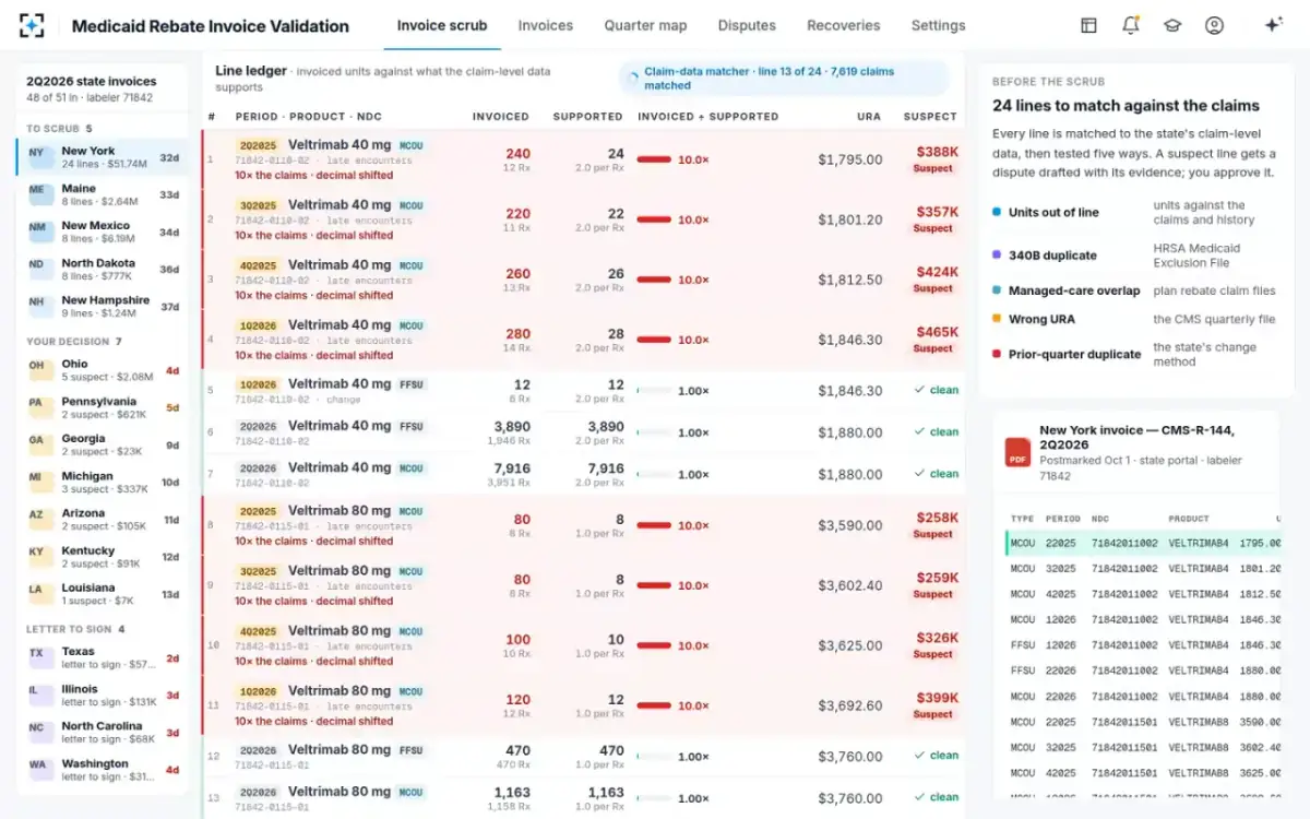 Medicaid Rebate Invoice Validation — Agents at work