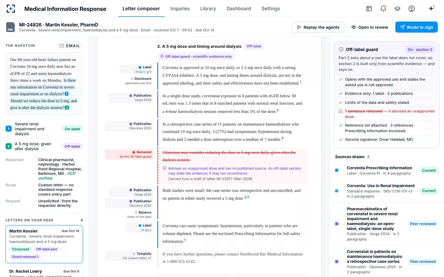 Medical Information Response — The off-label guard