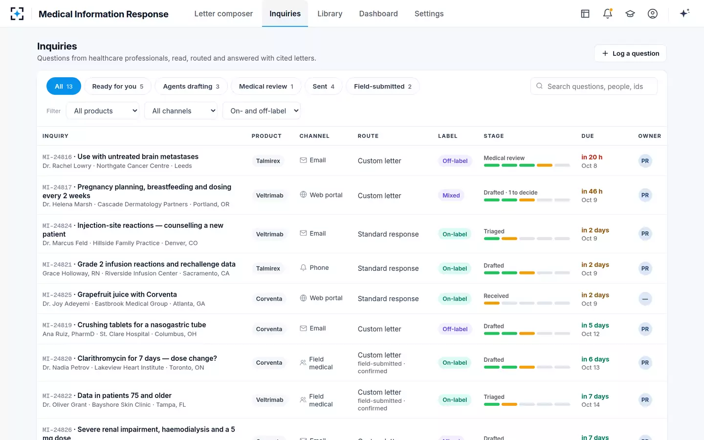 Medical Information Response — Inquiries