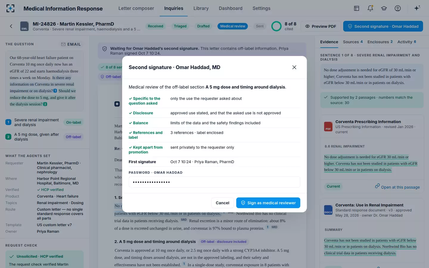 Medical Information Response — Second signature
