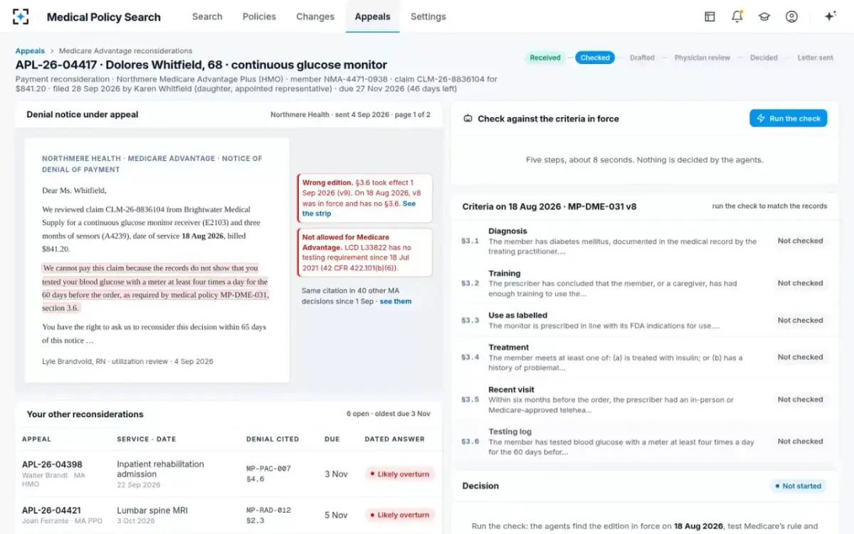Medical Policy Search — The appeal