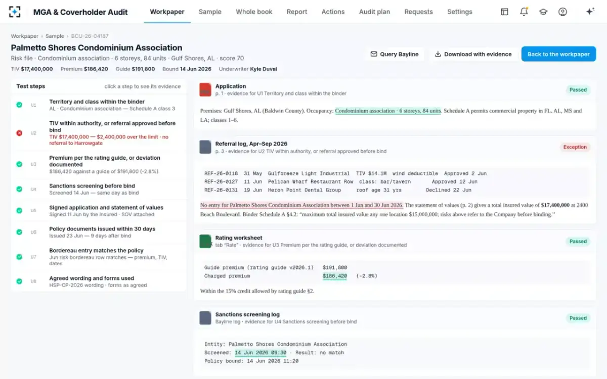 MGA & Coverholder Audit — A risk file