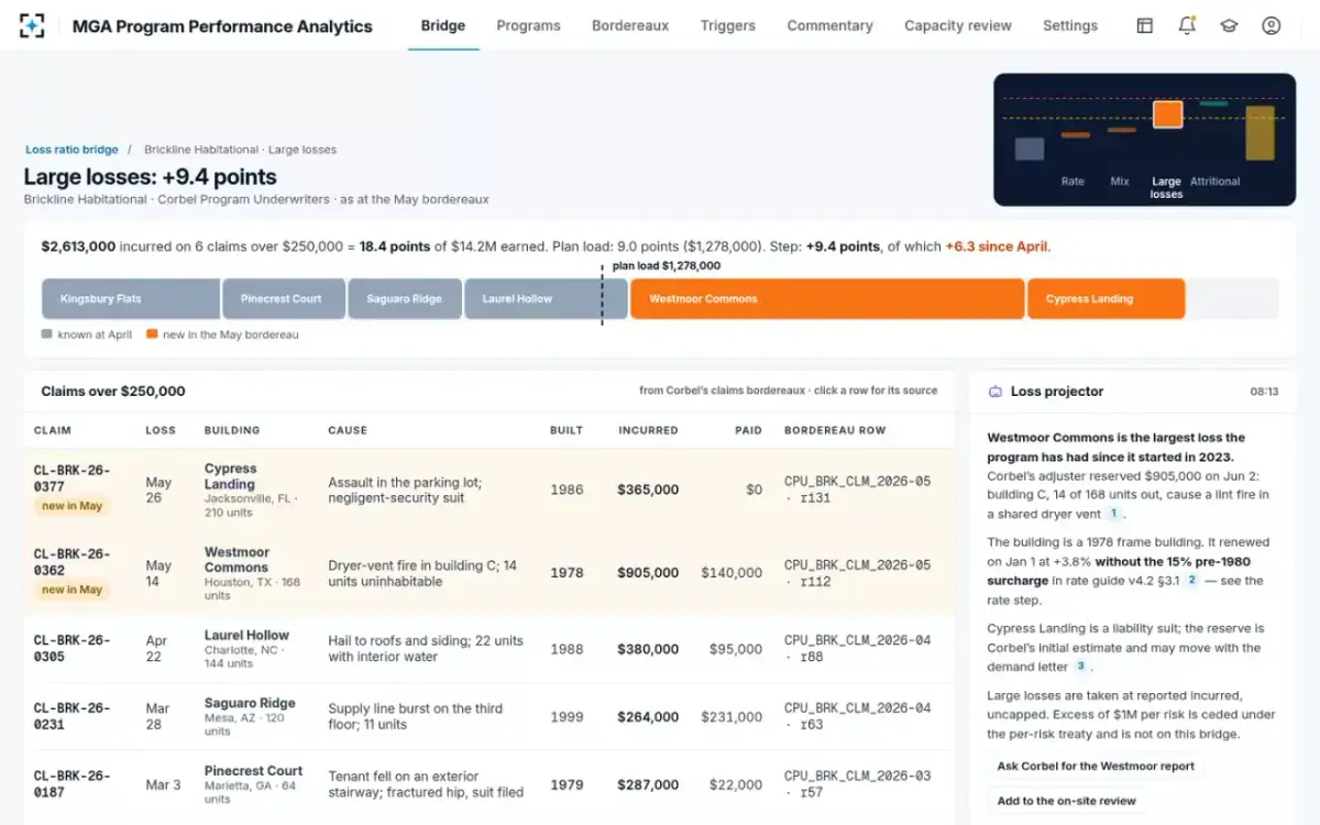 MGA Program Performance Analytics — Large losses
