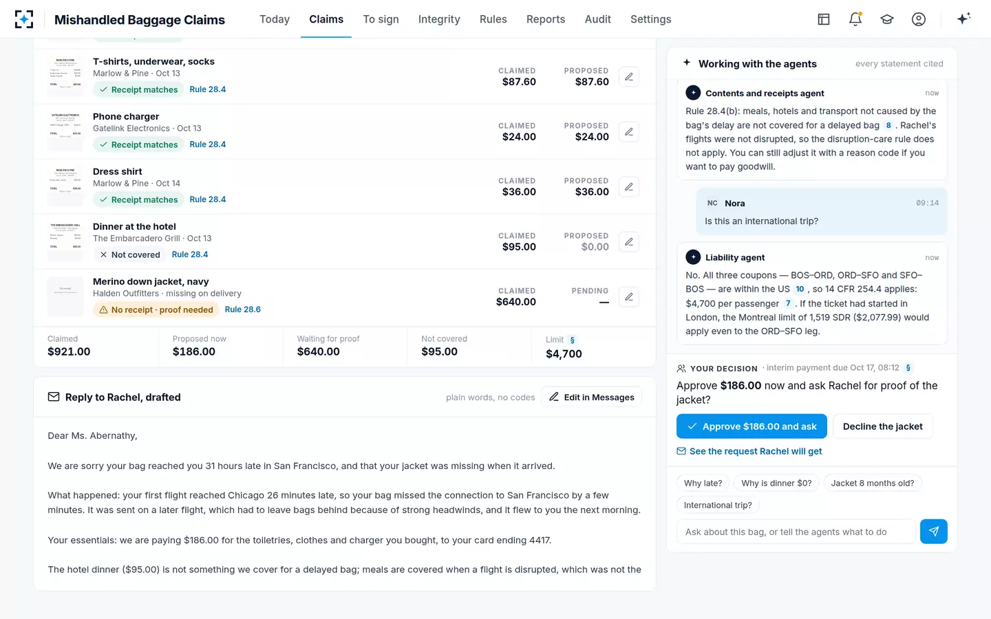 Mishandled Baggage Claims — Receipts, rules and the drafted reply