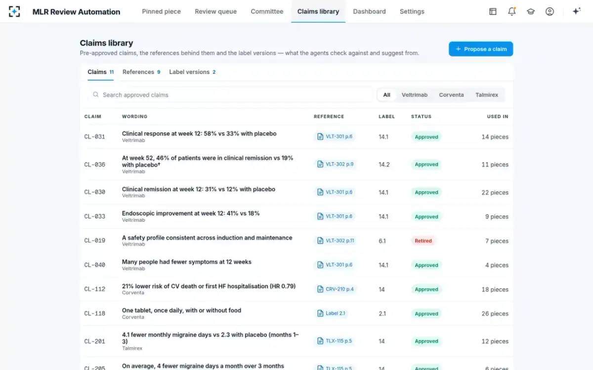 MLR Review Automation — Claims library