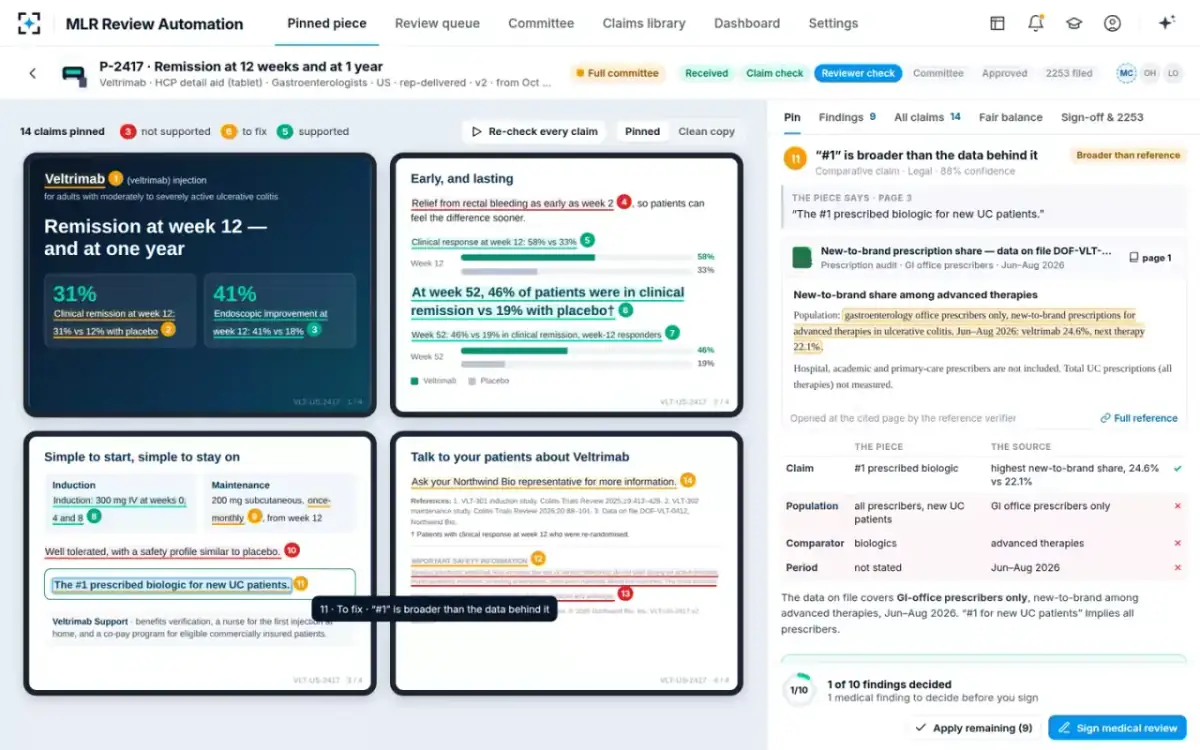MLR Review Automation — A comparative claim