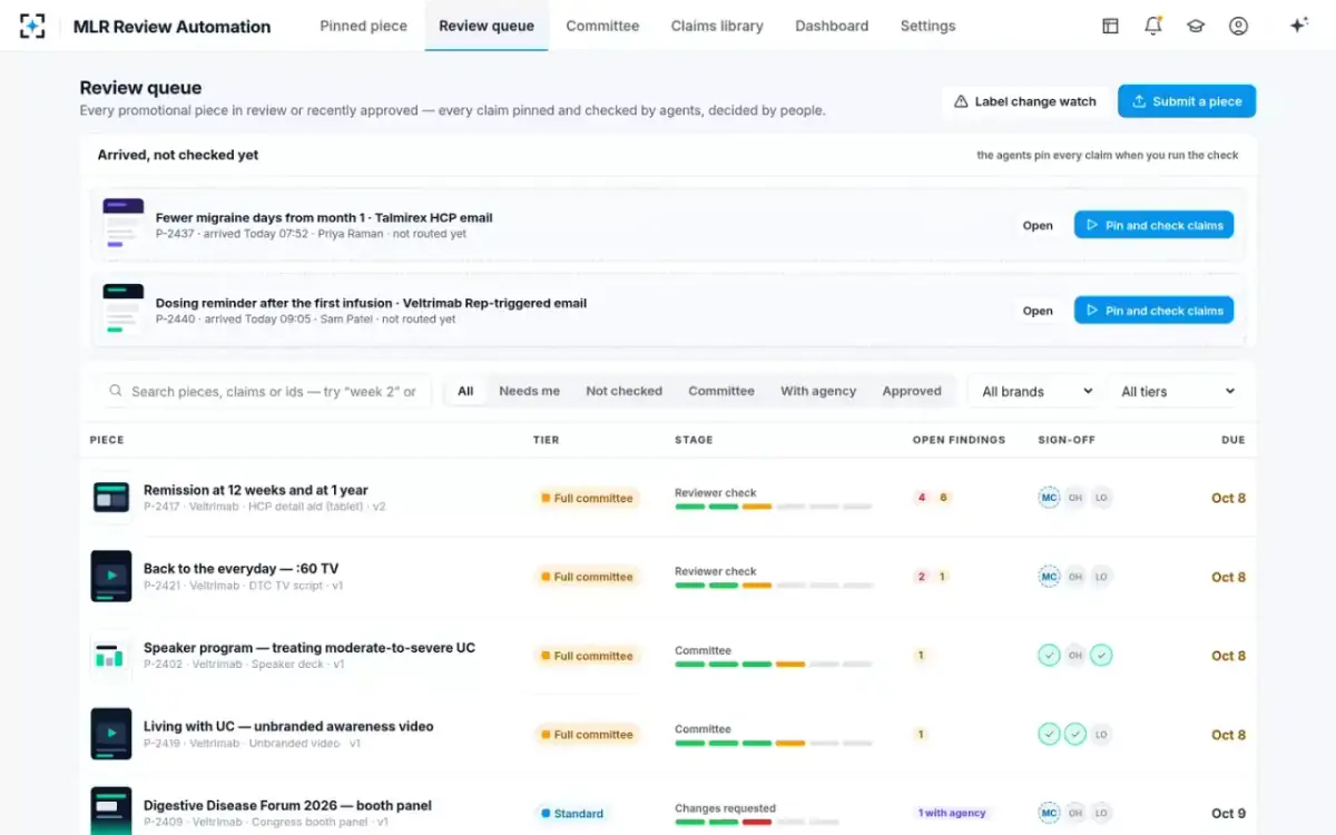 MLR Review Automation — Review queue