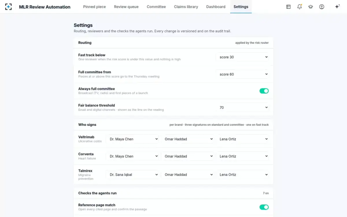 MLR Review Automation — Your rules