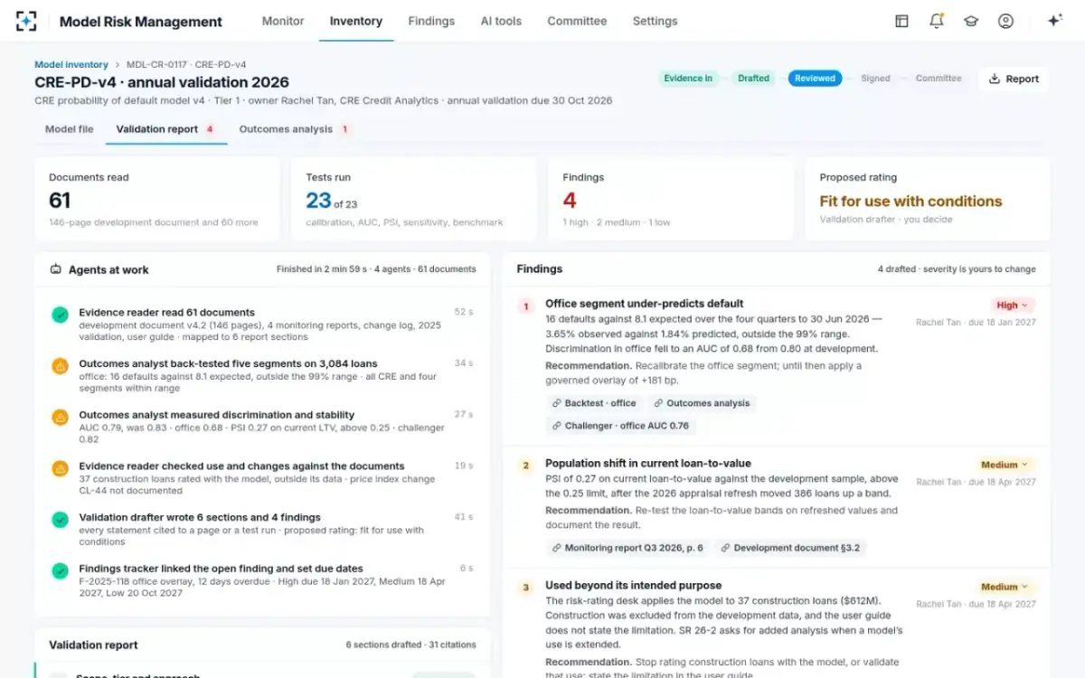 Model Risk Management — The validation workspace