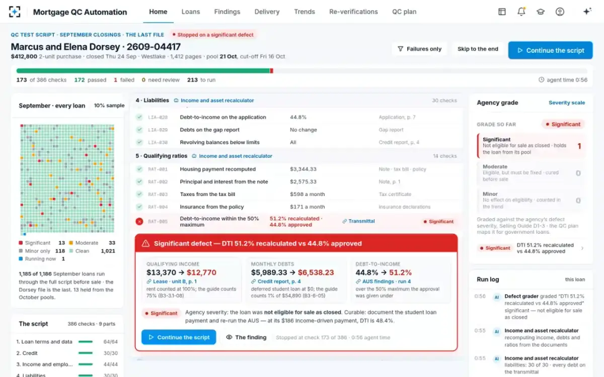Mortgage QC Automation — The QC test script