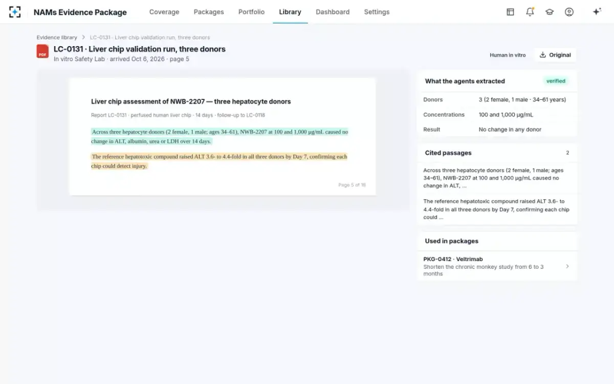 NAMs Evidence Package — The source, highlighted