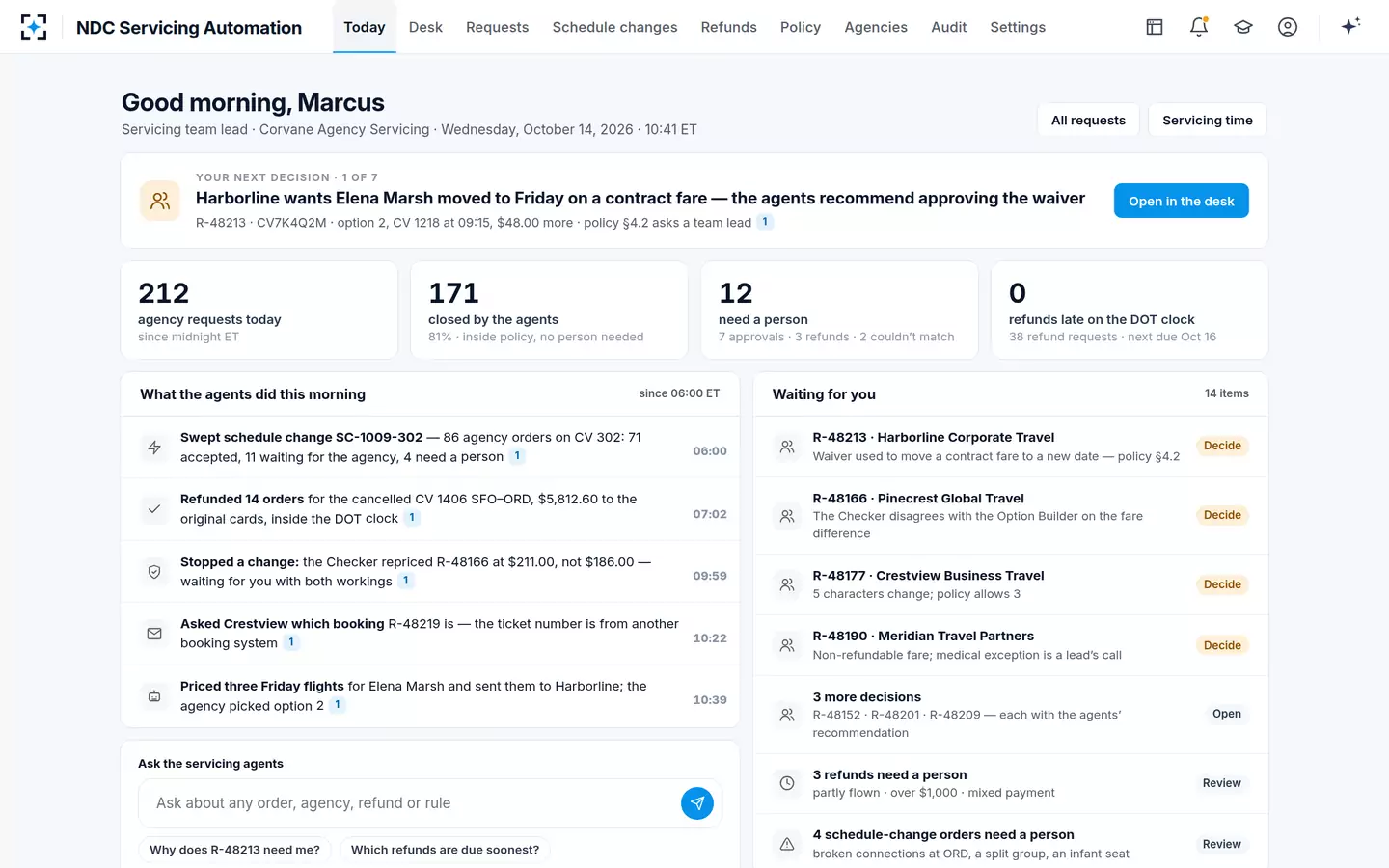 NDC Servicing Automation — Today