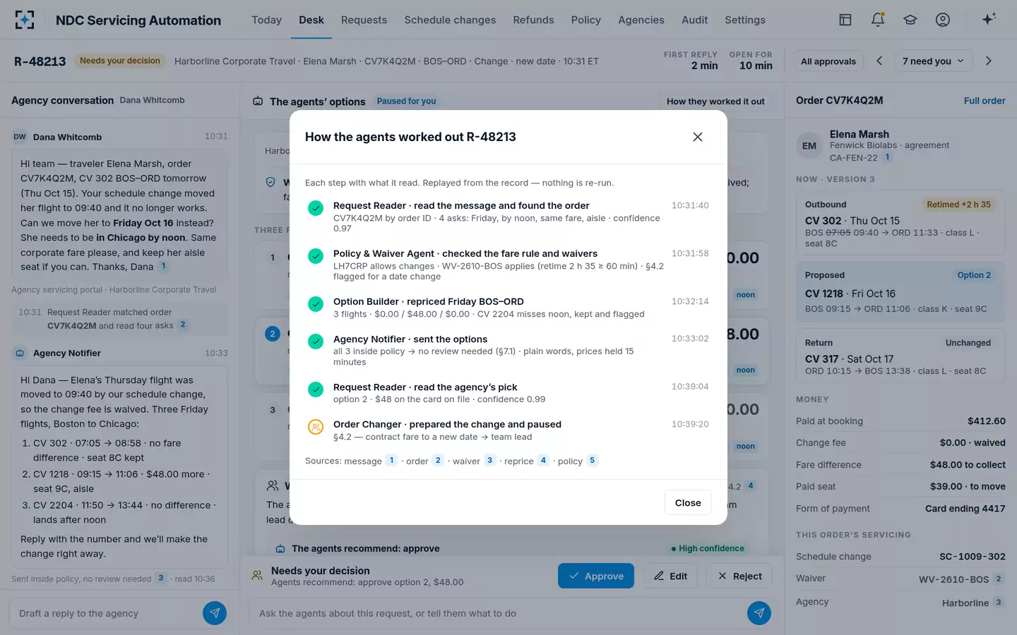 NDC Servicing Automation — How the agents worked it out