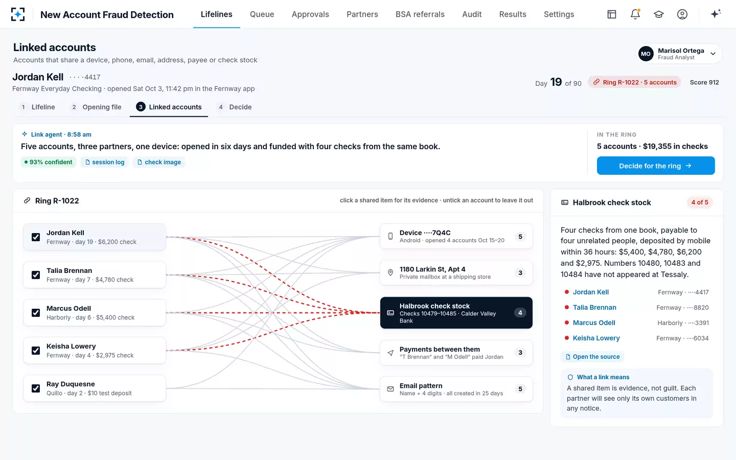 New Account Fraud Detection — Linked accounts