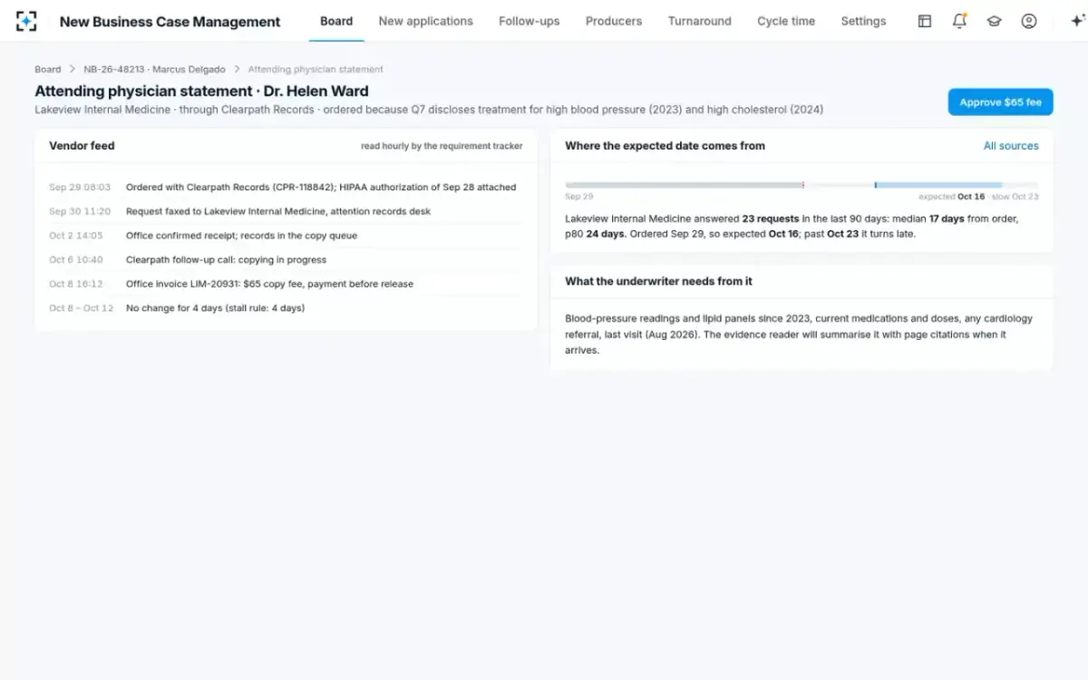 New Business Case Management — Attending physician statement