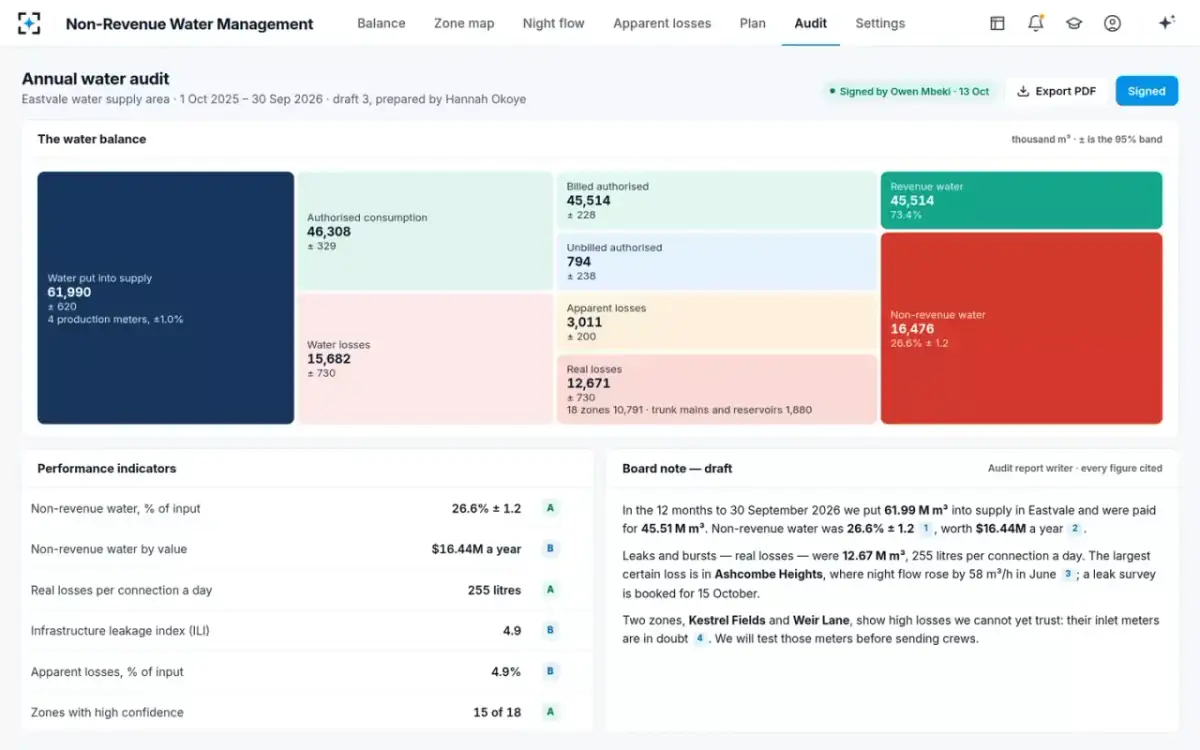 Non-Revenue Water Management — The annual water audit