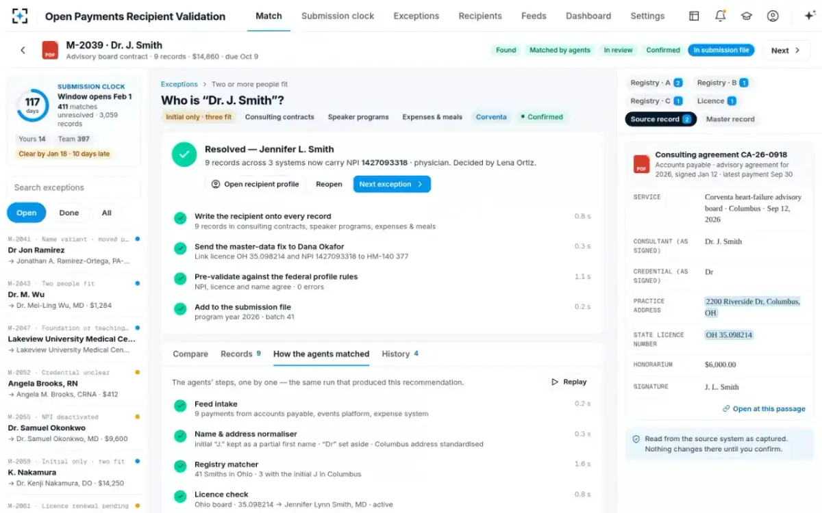 Open Payments Recipient Validation — Confirmed and filed