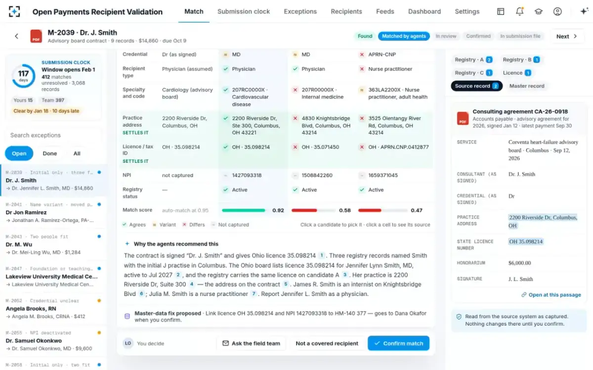 Open Payments Recipient Validation — The fields that settle it