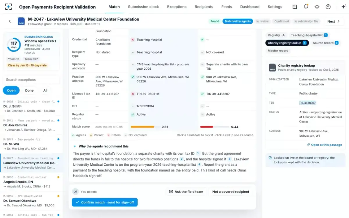 Open Payments Recipient Validation — Teaching hospital sign-off