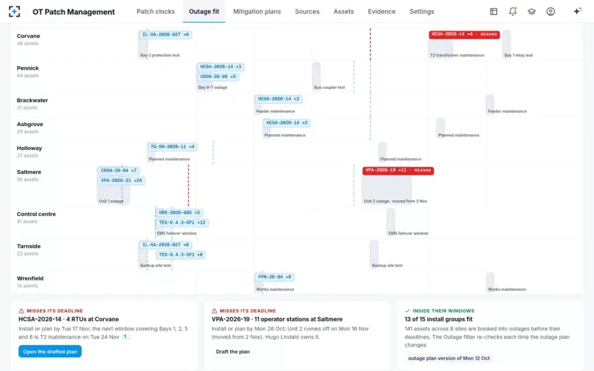 OT Patch Management — Outage fit