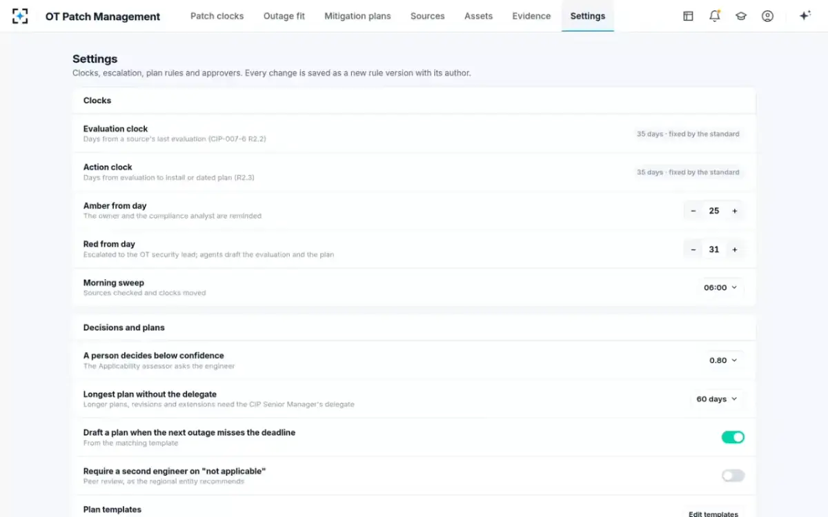 OT Patch Management — Your rules