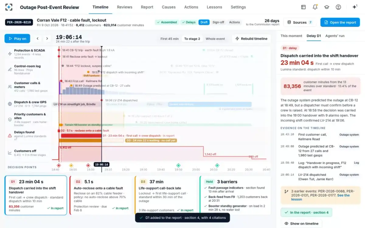 Outage Post-Event Review — Add to the report