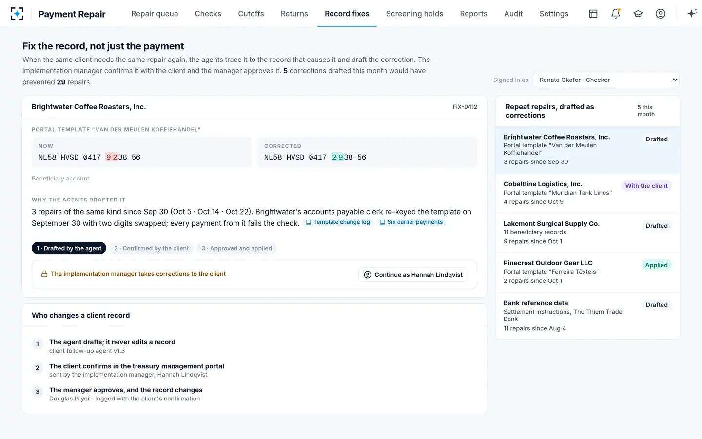 Payment Repair — Fix the record, not just the payment
