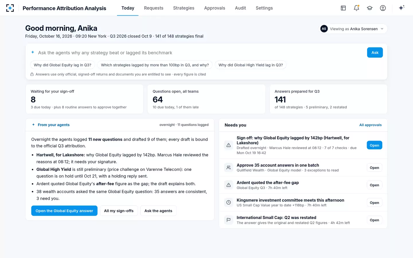 Performance Attribution Analysis — Today