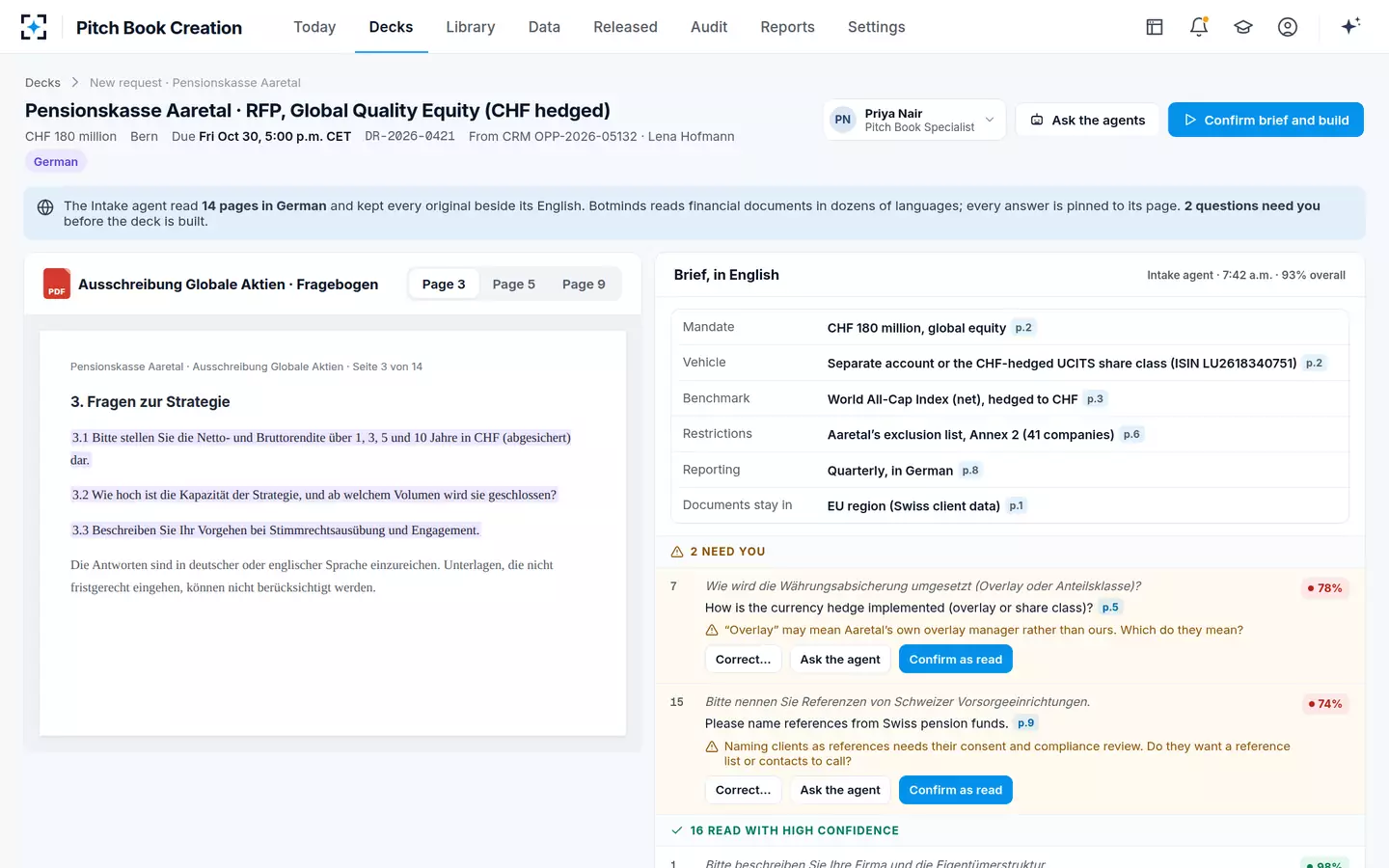 Pitch Book Creation — An RFP in German