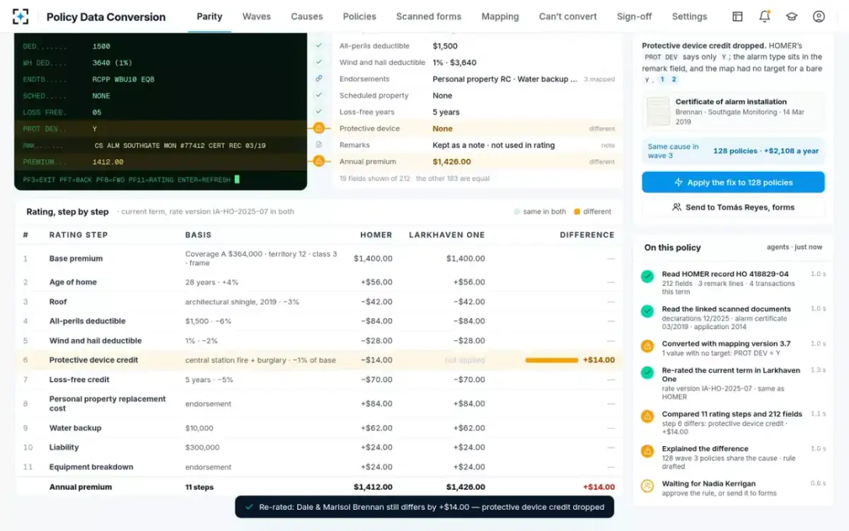 Policy Data Conversion — Rating, step by step