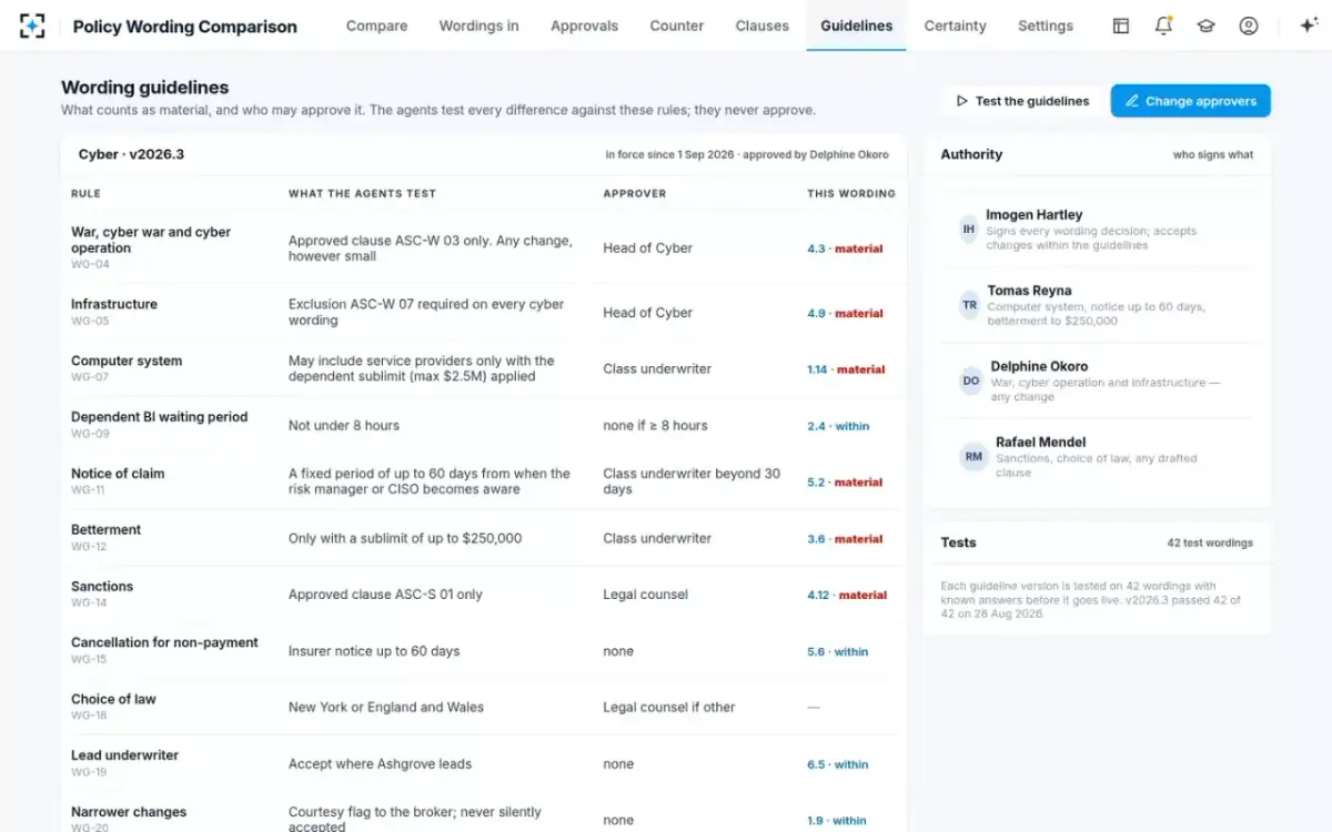 Policy Wording Comparison — Wording guidelines