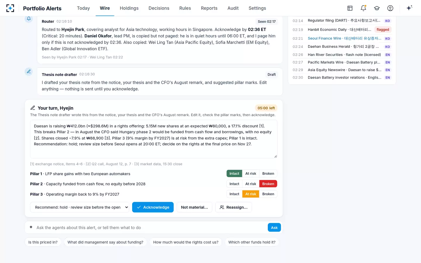Portfolio Alerts — Your turn: the drafted thesis note