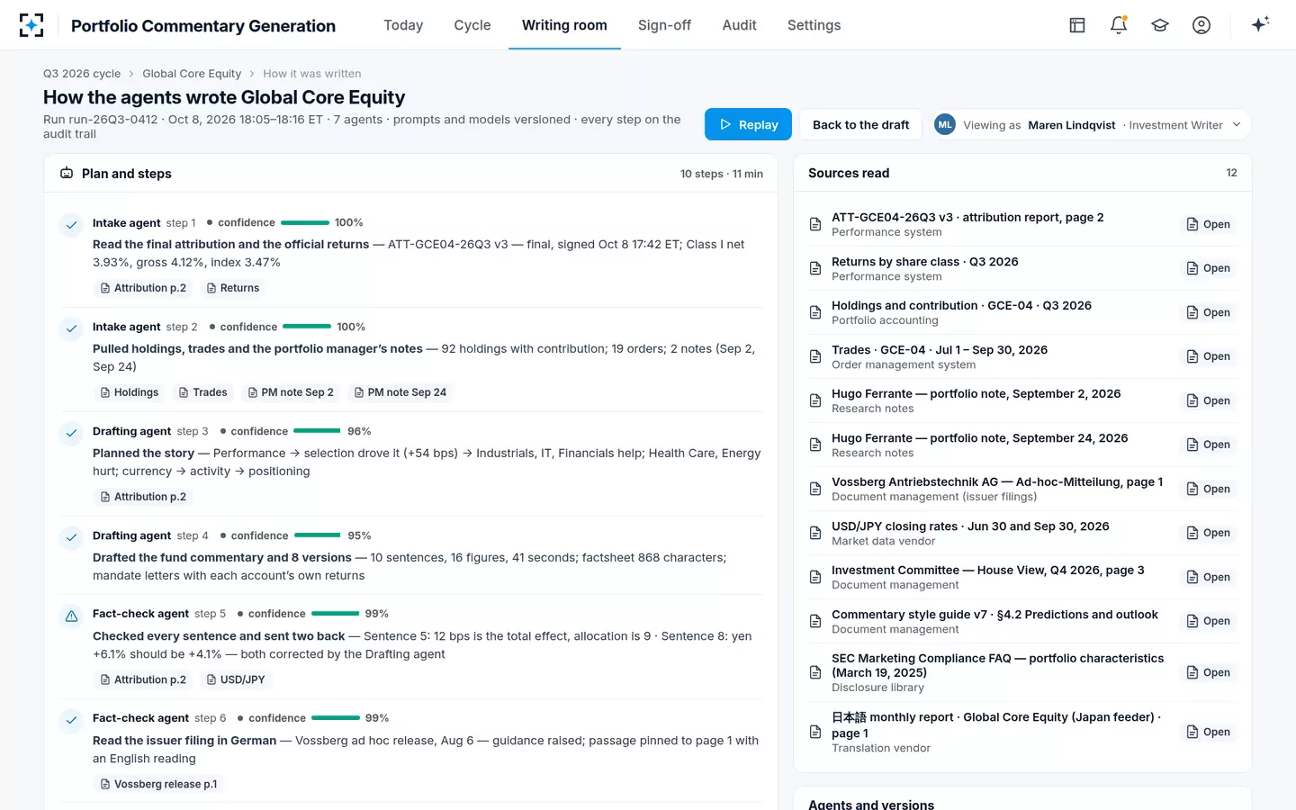 Portfolio Commentary Generation — How the agents wrote it