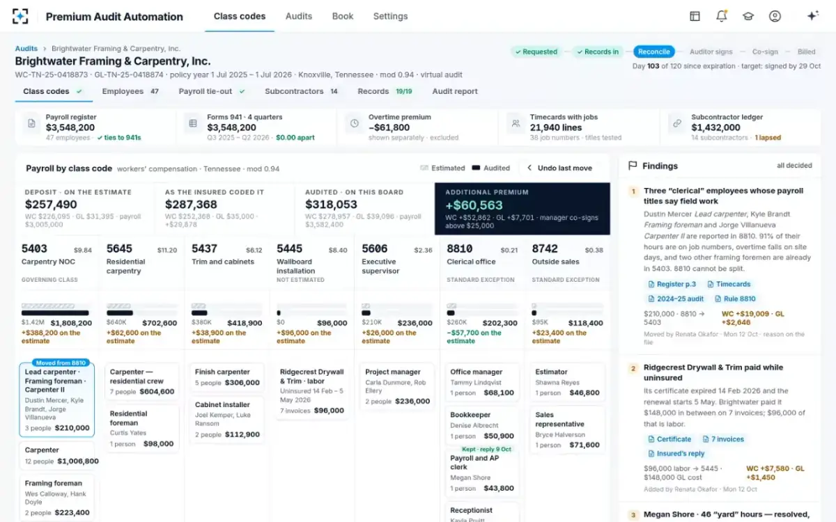 Premium Audit Automation — All findings decided