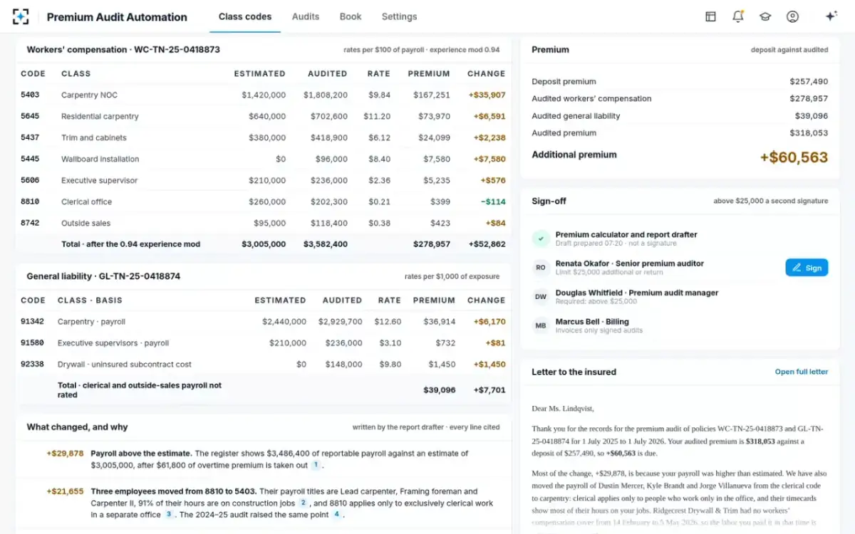 Premium Audit Automation — The audit report