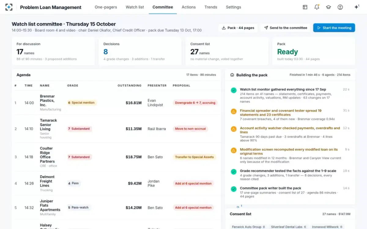 Problem Loan Management — The committee pack