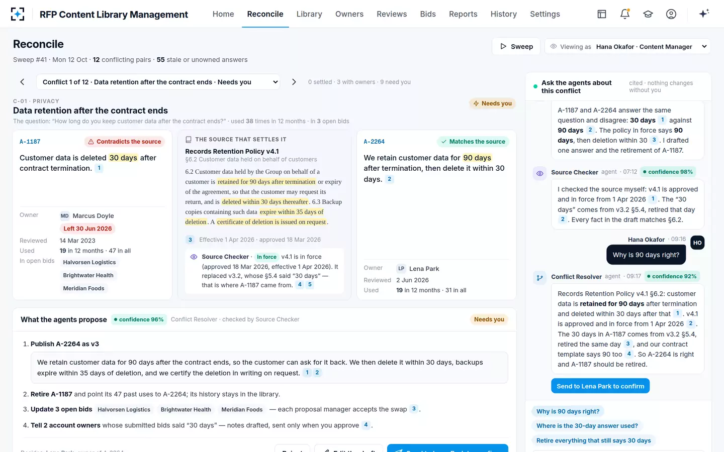 RFP Content Library Management — Ask the agents why