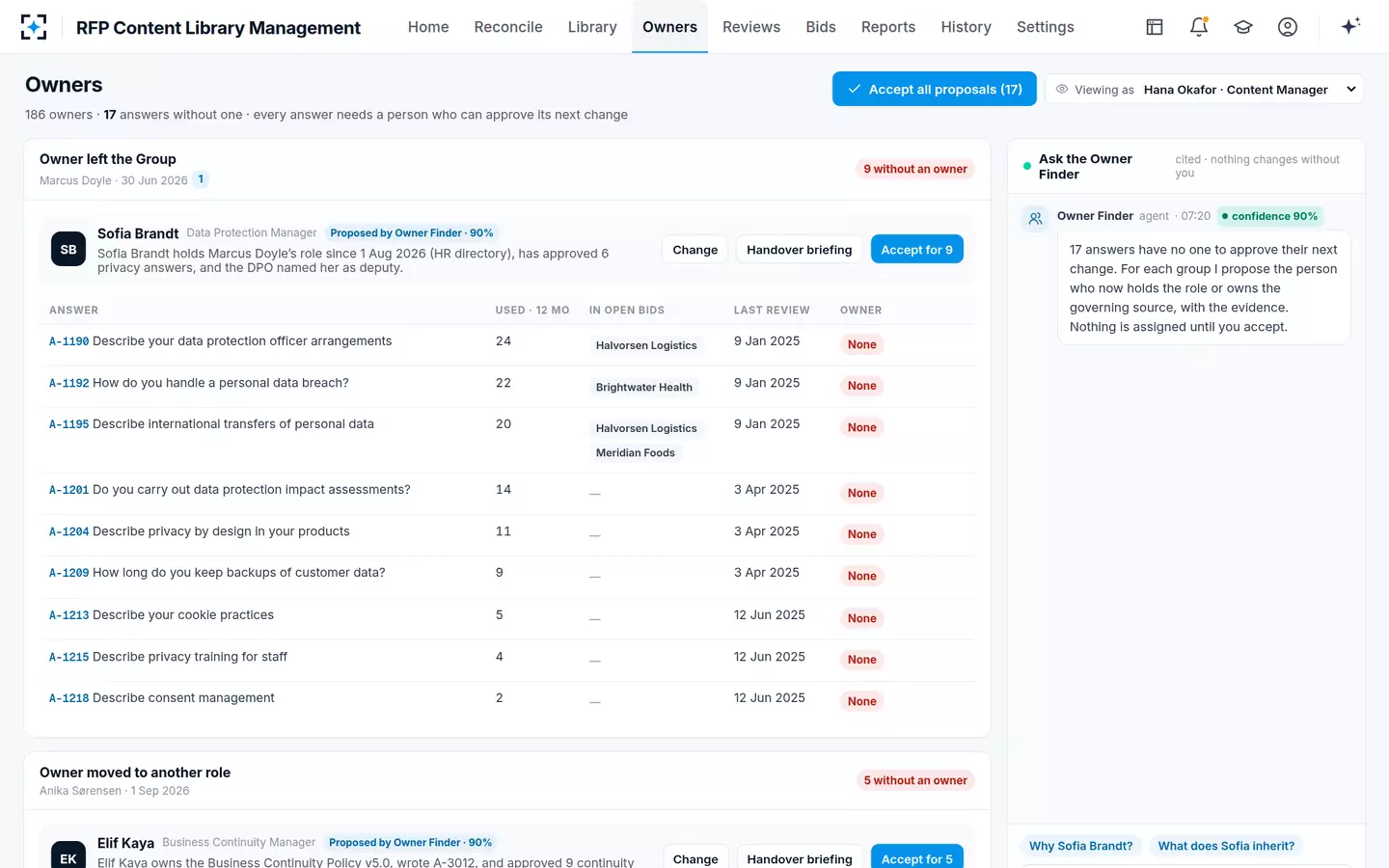 RFP Content Library Management — Answers without an owner