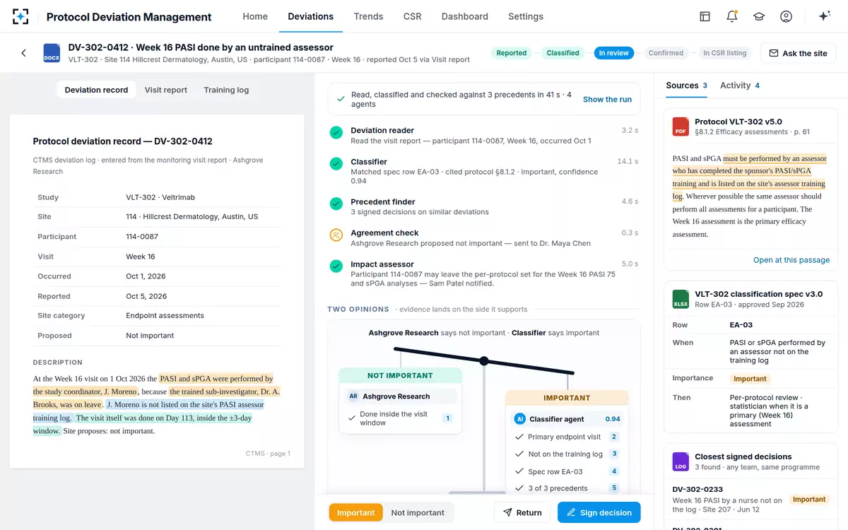 Protocol Deviation Management — The agents' run