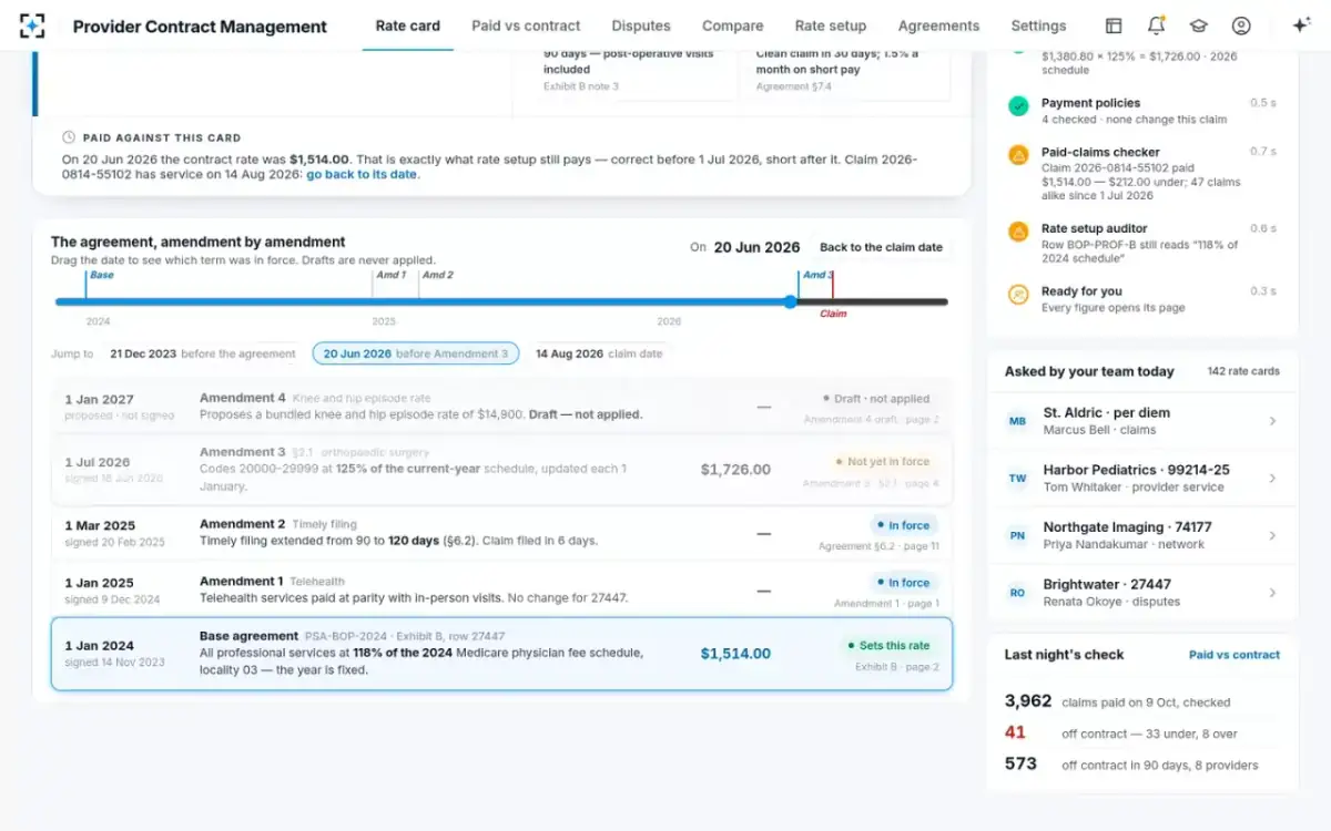 Provider Contract Management — Drag the date