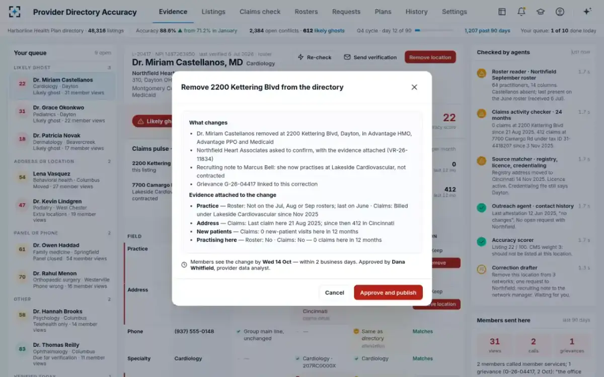 Provider Directory Accuracy — Approve the correction
