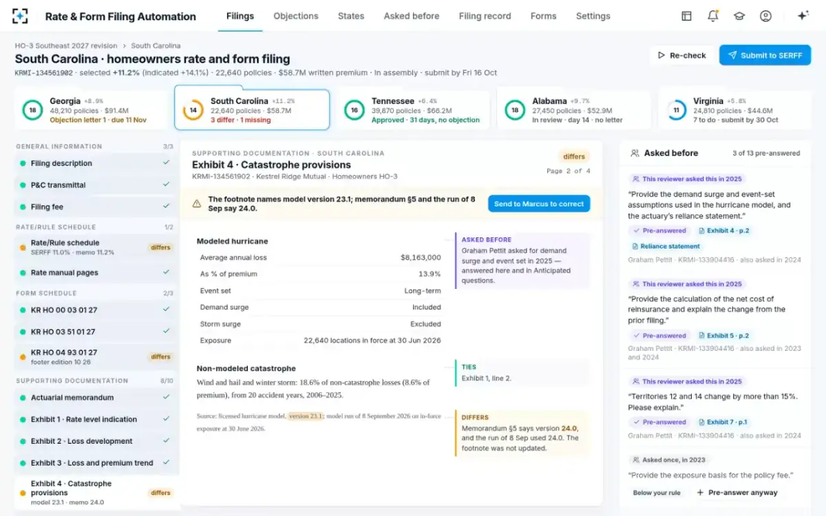 Rate & Form Filing Automation — The package binder
