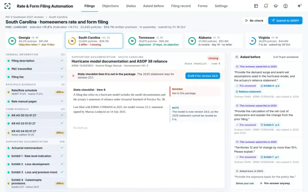 Rate & Form Filing Automation — A missing checklist item