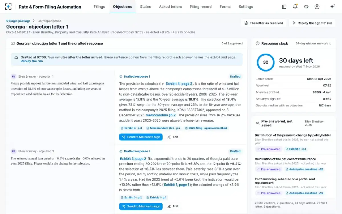 Rate & Form Filing Automation — The objection thread