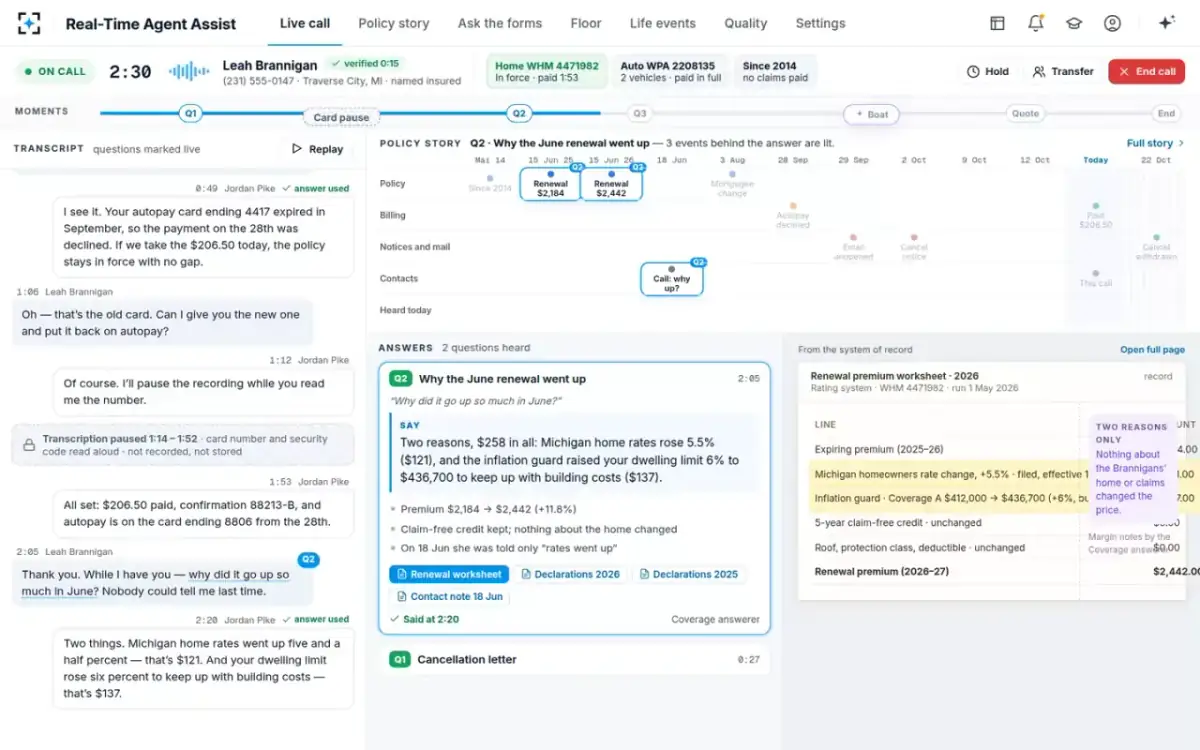 Real-Time Agent Assist — The renewal increase, explained